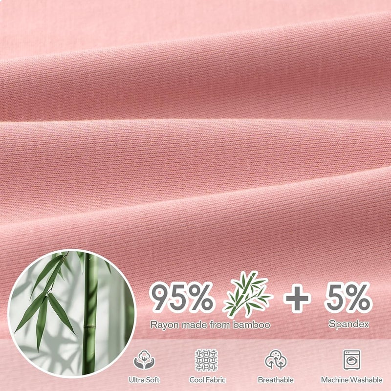 FUNUPUP Rayon Made from Bamboo Nursing Pillow Cover Compatible with Boppy Nursing Pillow, Stretchy Baby Nursing Covers for Breastfeeding Pillows for Boys Girls, Pink - Image 3